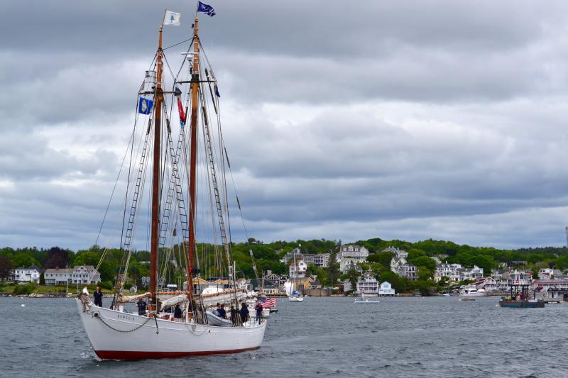 The schooner Bowdoin leaves Boothbay Harbor. FRITZ FREUDENBERGER/Boothbay Register