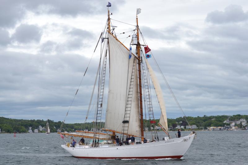 Bowdoin with the Eastwind in the background. FRITZ FREUDENBERGER/Boothbay Register