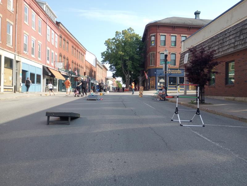Not too many takers for the cornhole. (Photo by Sarah Thompson)