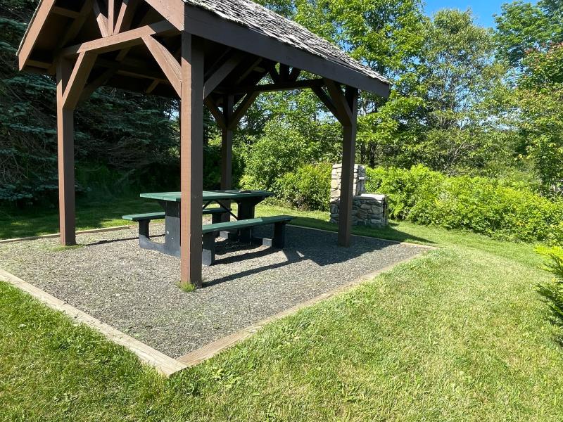 One of the picnic tables at Penobscot Park (Photo by Ed O’Brien)