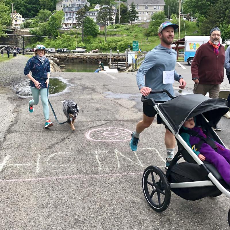 Dogs and babies (in strollers) participated. (Photo courtesy Rockport Public Library)