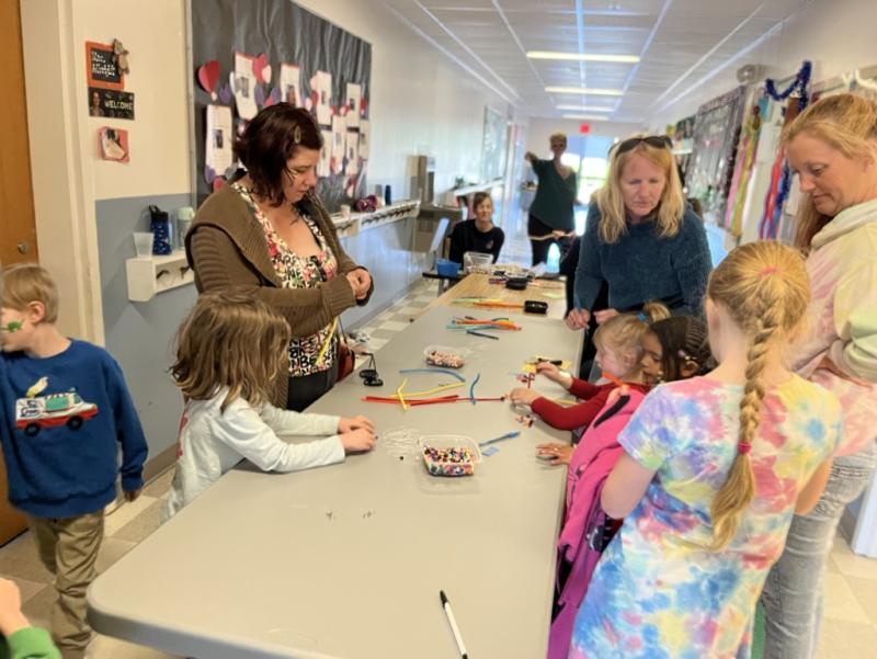 Creating with beads. (Photo courtesy Brenda Thomas)