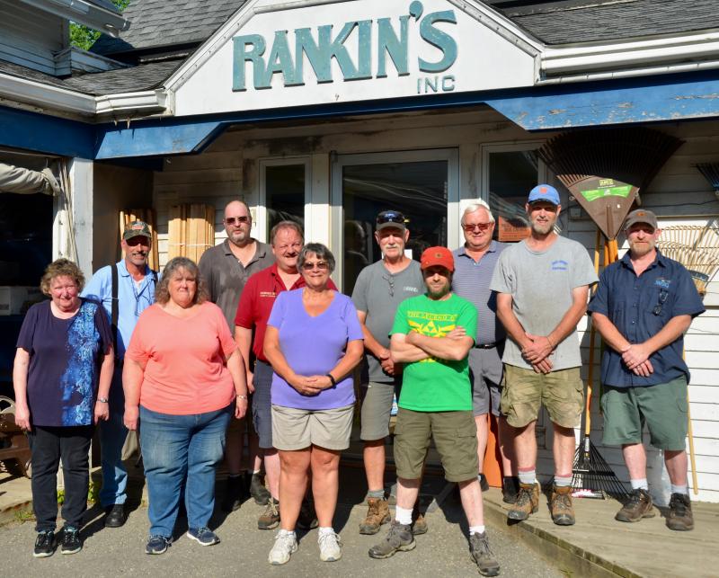 The crew outside Rankin’s Hardware and Supply. (Photo by Lynda Clancy)