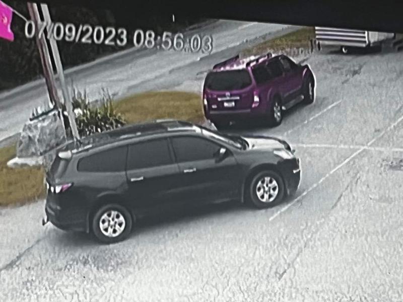 CCTV footage from Randall Collins VFW of the vehicle used in the theft. (photo courtesy of Belfast Police)