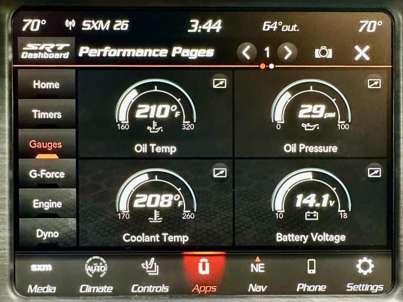 The Swinger’s computer offers screens beyond count and for every type of driving, from commuting in heavy traffic to putting down hot laps at a racetrack. Naturally, there’s a Launch Control setting, too.