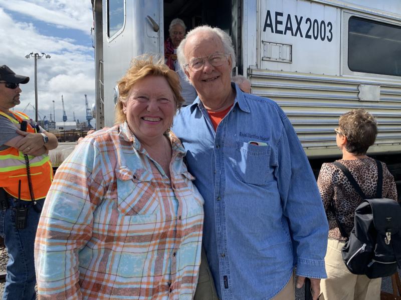 Wiscasset’s Jan and Larry Flowers pose for Wiscasset Newspaper after stepping out into the City of Ships Aug. 26. SUSAN JOHNS/Wiscasset Newspaper