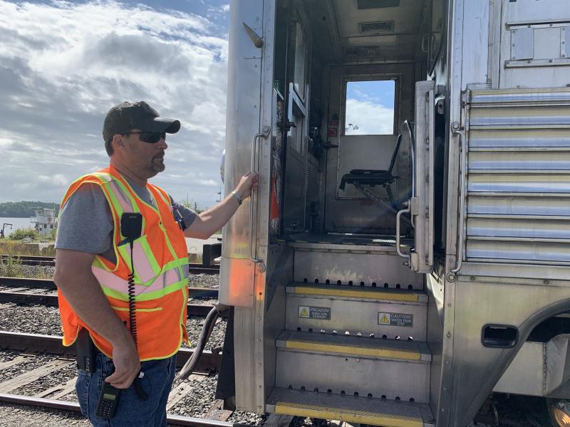Midcoast Railservice’s Andrew Blanchard. SUSAN JOHNS/Wiscasset Newspaper