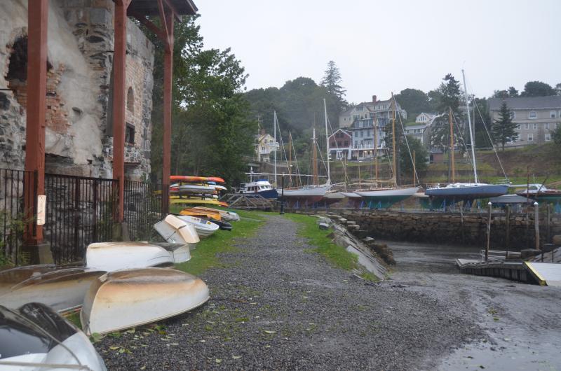 All the small boats came out of the water, along with the floats and docks, at Rockport Harbor. (Photo by Lynda Clancy)