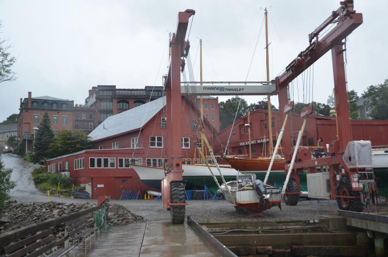 Rockport Marine took care of its boats, large and small, hauling them in advance of the storm. (Photo by Lynda Clancy)