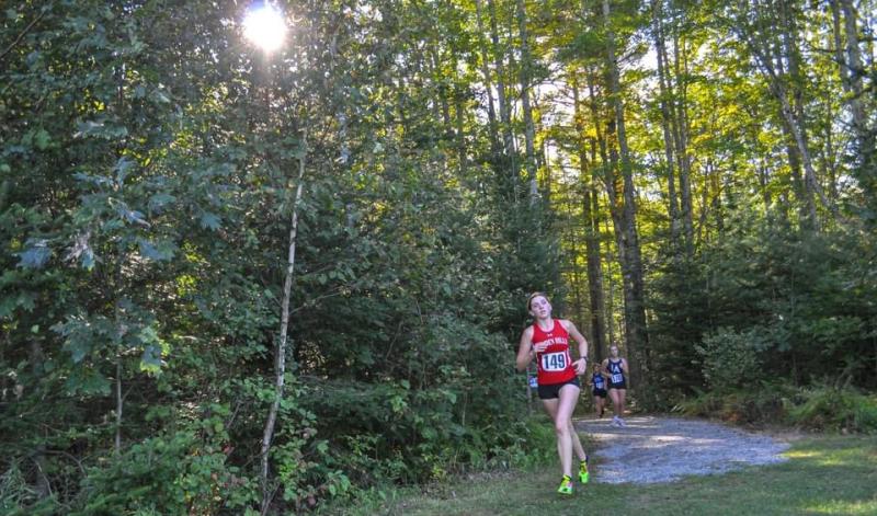 At Medomak Valley High School track course. (Photo courtesy Emily Higgins McDevitt)