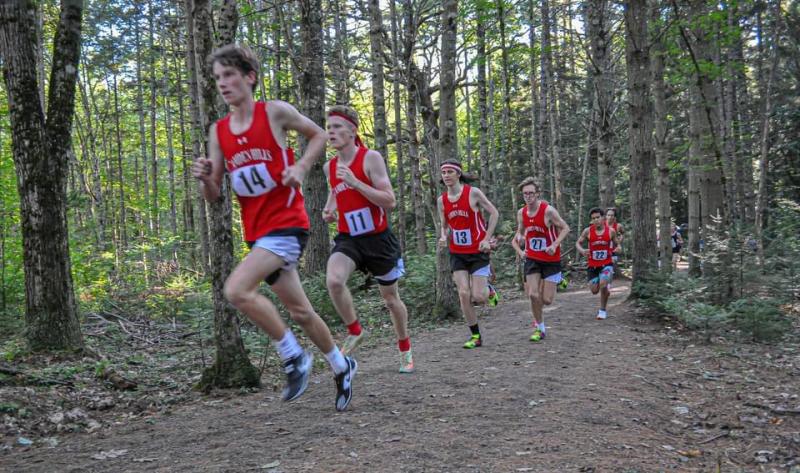 Camden Hills Regional High School runners at Medomak Valley High School track course. (Photo courtesy Emily Higgins McDevitt)