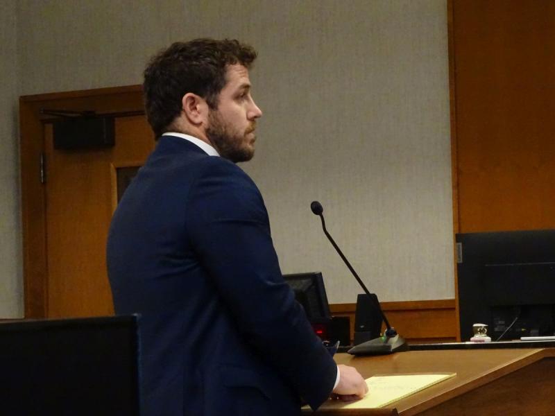 Seth Russell, attorney for the plaintiffs, speaks to Justice Murray. (photo by Erica Thoms)