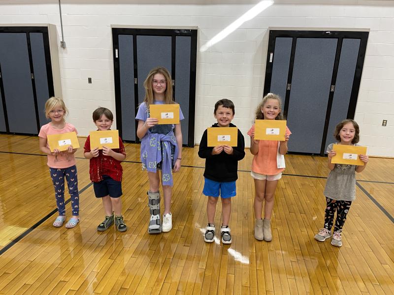Respect raffle winners Hadley Hatch, Trevor Campbell, Kate Elmore, Derrick Corson, Jayla O’Hare, Aoife Miller. (Photo courtesy Thomaston Grammar School)