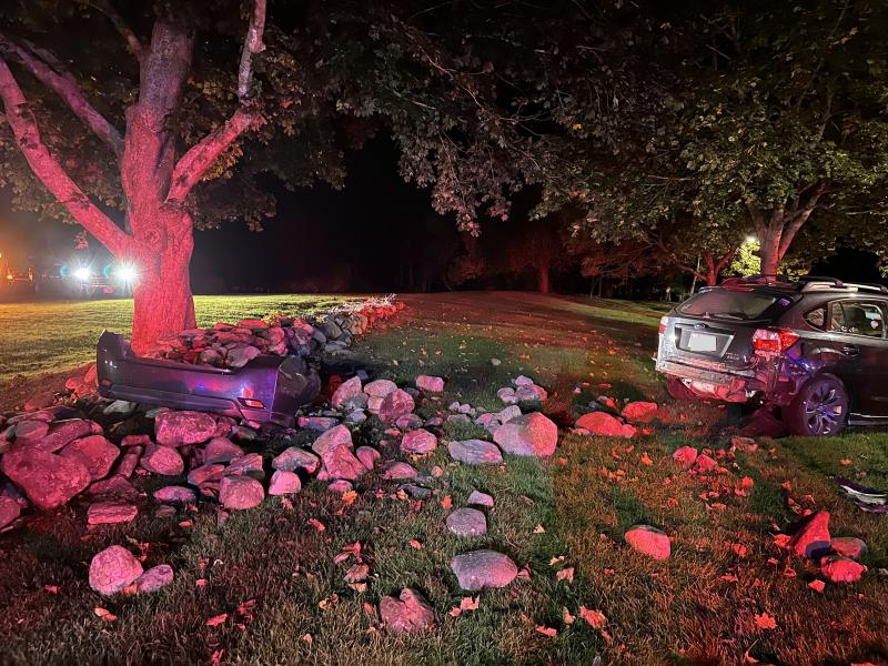 Commercial Street, Rockport, crash, Oct. 15. (Photo courtesy Rockport Fire Dept.)
