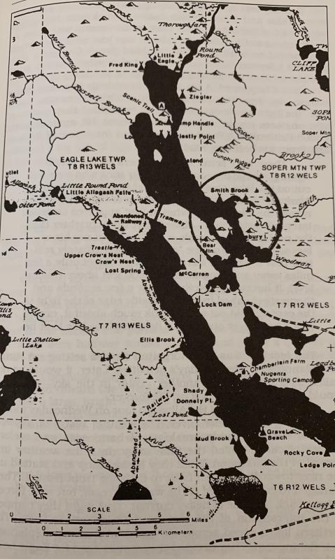 The Allagash Waterway topographical map.