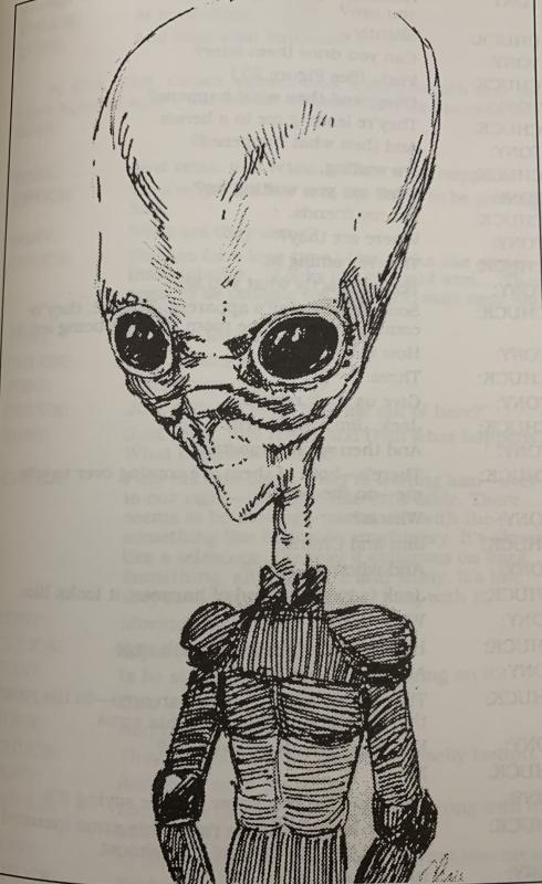 Chuck Rak’s illustration of one of his abductors.