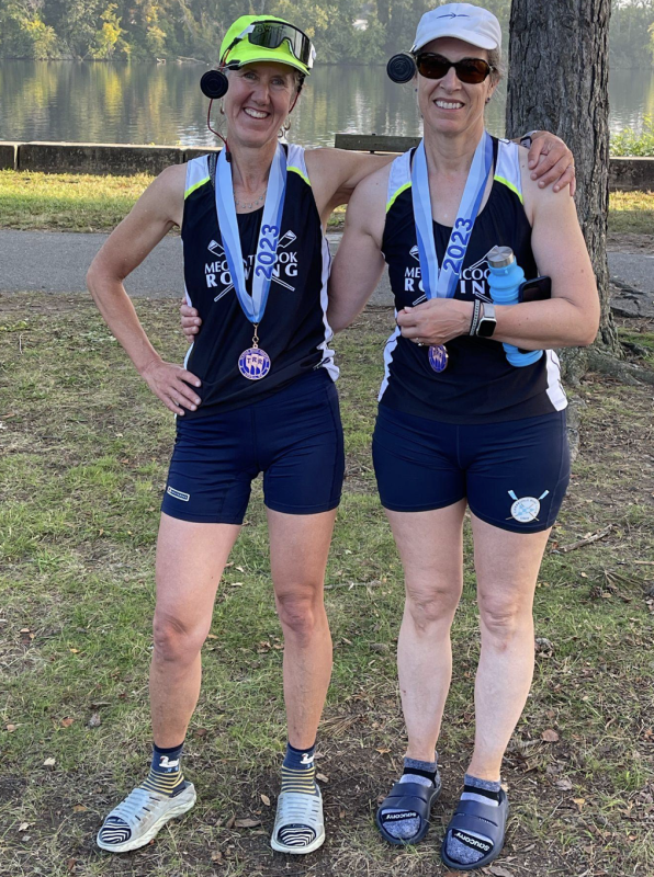 Polly Saltonstall and Stephanie Lash - 3rd Place Women’s Masters 2x (Photo courtesy Megunticoook Rowing)