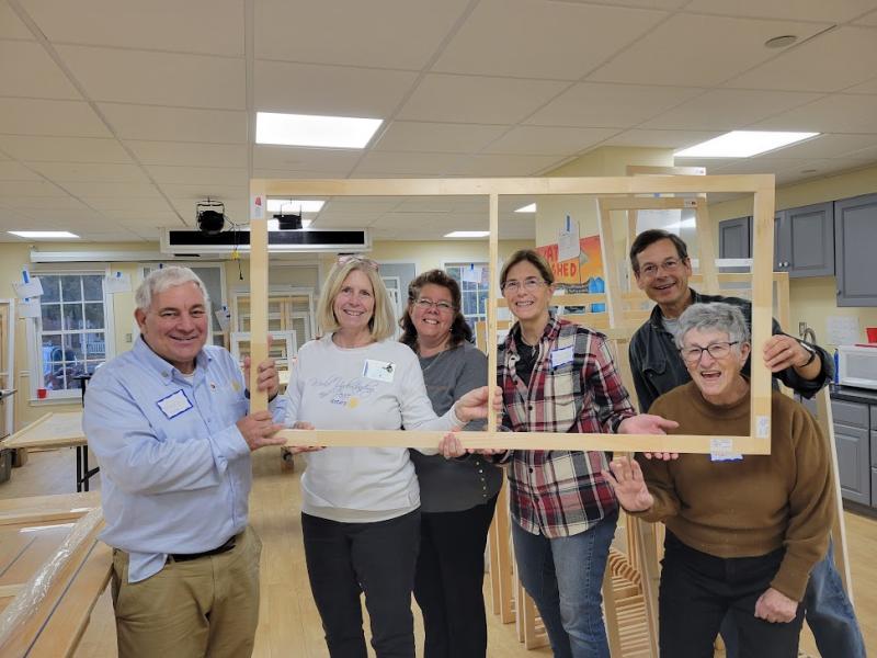 L-R: Rockland Rotarians Doug Curtis, Jr., Ferolyn Curtis, Tena Wallace, and Kristin Brown with Chis Farq and Ruth Reece. (Photo courtesy Rockland Rotarians)