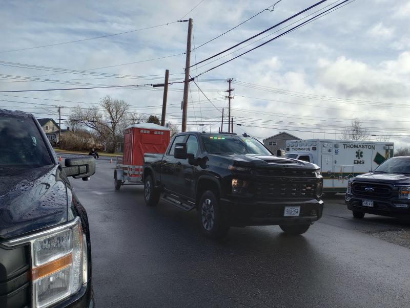 Knox EMA brought in a Porta Potty for first responders around 1:30 p.m. (Photo by Sarah Thompson)