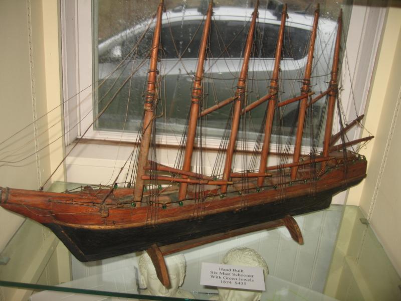 A vintage schooner model at Lincolnville Fine Arts (Photo courtesy of Dwight Wass)