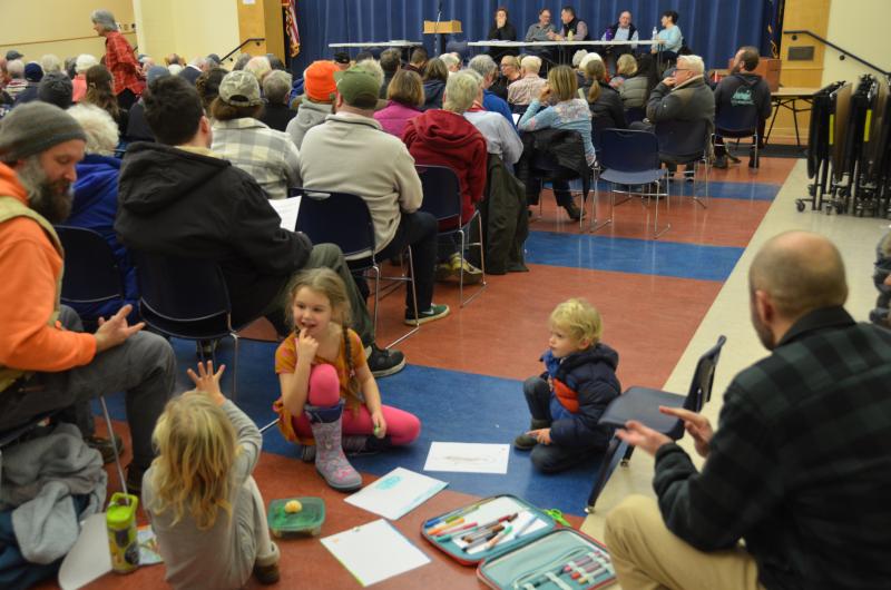 Art projects were started while the grown-ups were considering the moratorium. (Photo by Lynda Clancy)