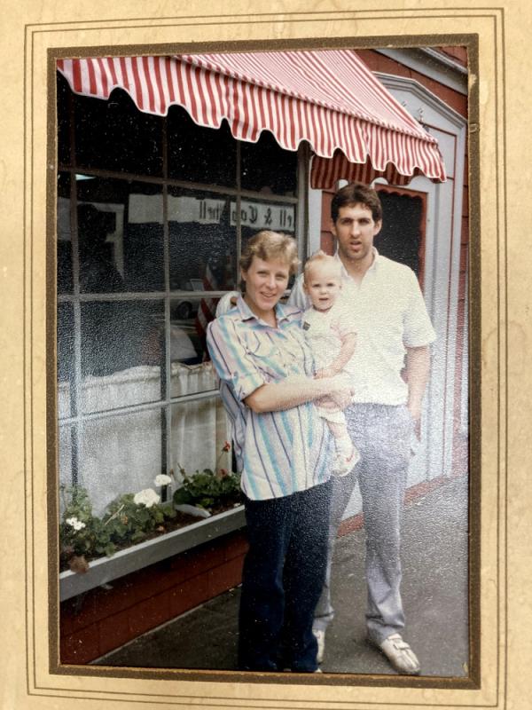 Dan and Becki Gabriele with first child Lindsay in 1984 and second child Troy on the way. (Photo courtesy of Dan and Becki Gabriele)