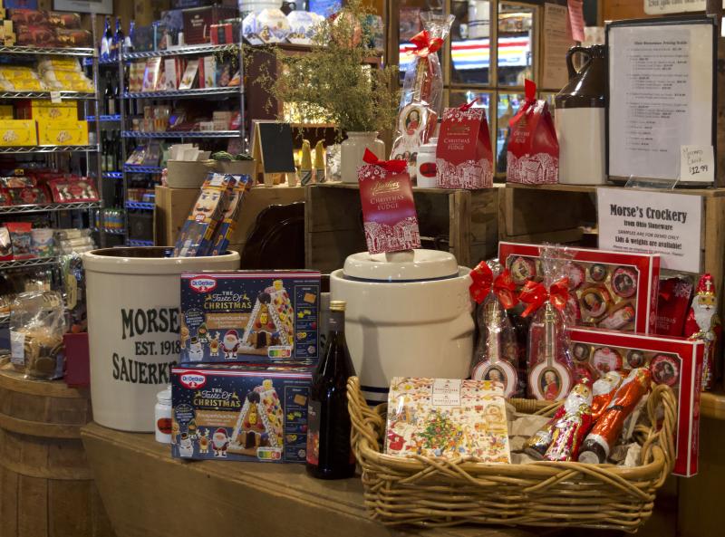 A few of the sweet holiday offers at Morse’s Sauerkraut in Waldoboro on Dec. 2. (Sarah Masters photo)