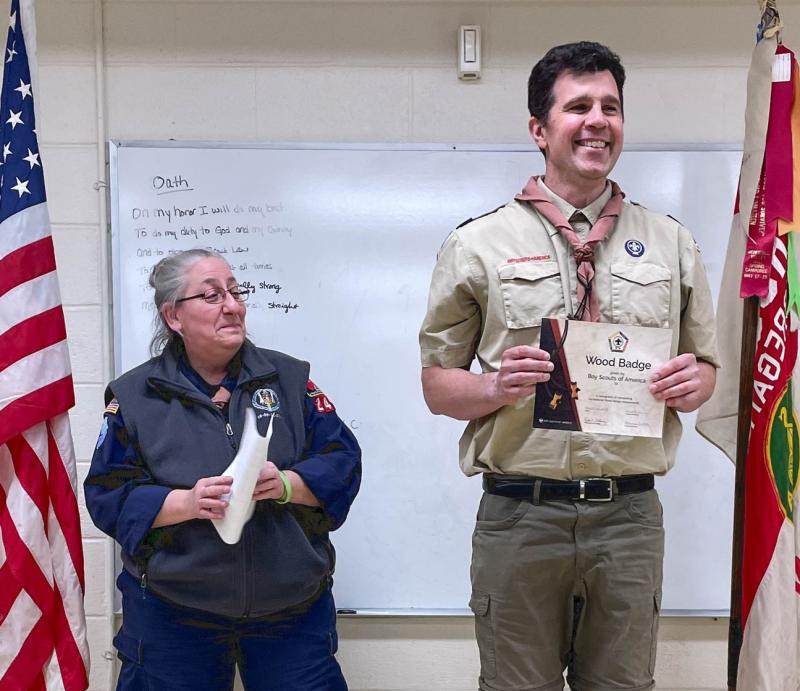 Karen Norton presented Jared Todd with his certificate. (Photo courtesy Chuck Mahaleris)