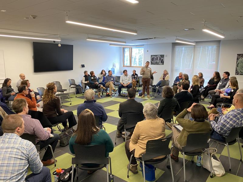 The gathering at Bigelow Laboratory for the new marine science consortium. Leah Campbell photo