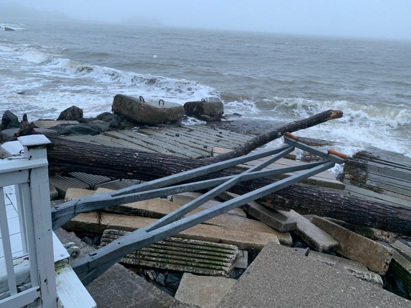 At Steamboat Landing, in Camden, there is nothing but broken piers, upturned granite and concrete ramps, and rubble.