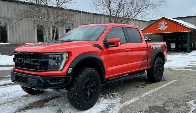 Wind-buffeted and rocking slightly on its long-travel suspension, the Raptor R traveled to the Owl’s Head Transportation Museum in the teeth of Storm #2 for the Mid Maine Sports Car Club’s holiday luncheon and annual general meeting. Piece of cake!