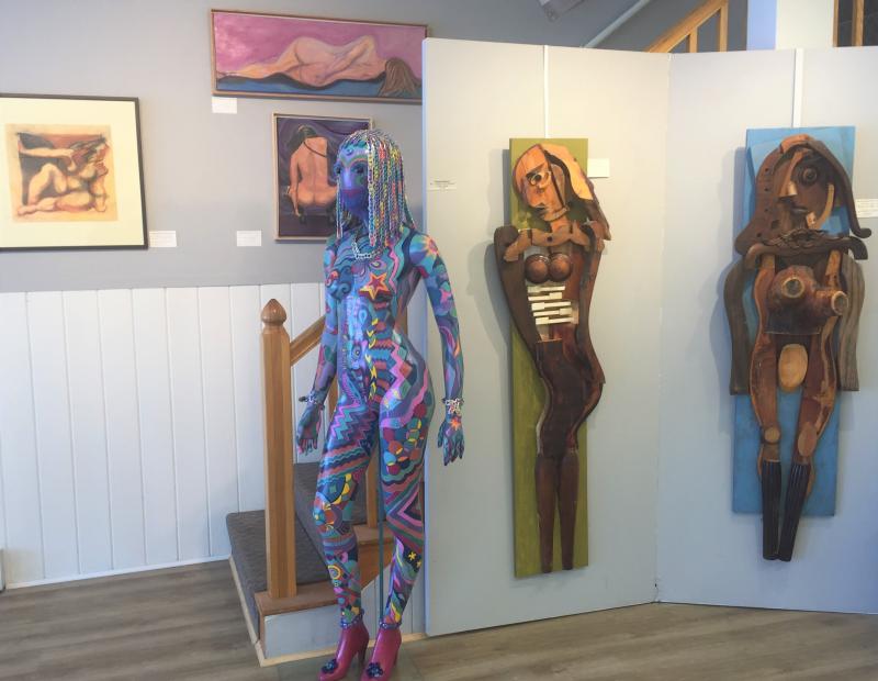 At last year’s show, “Iris, Queen of the Rainbow” by Hannah Neisback and two organic women by Andre Benoit greeted visitors to BRAF. File photo