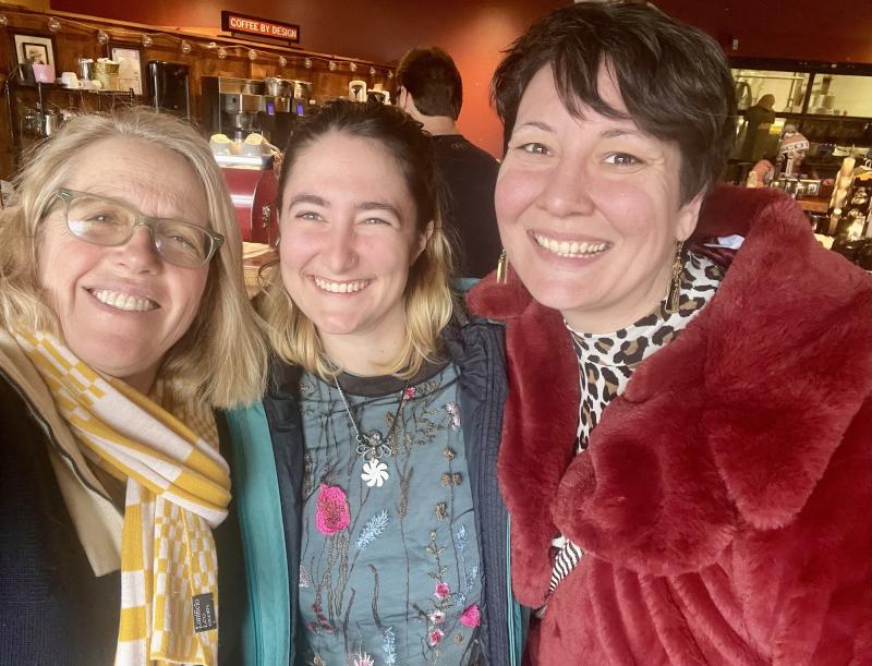 From left to right, Patrisha McLean of Finding Our Voices with Sierra and Finn/Alana of Cold Water Queers. (Photo by Patrisha McLean)