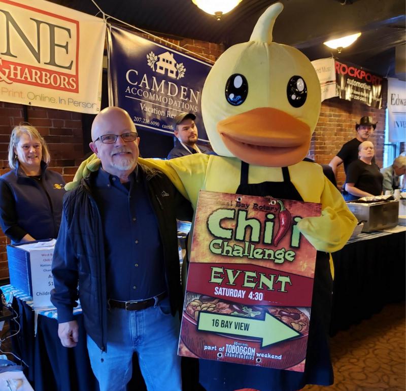 This year’s West Bay Rotary “Chili Challenge” features nine restaurants and clubs vying for your vote this Saturday starting at 4:30 p.m. at the 16 Bay View Hotel in Camden. C’mon down!!