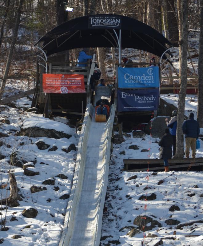 Two full days of toboggan action start every time at the top of the chute.