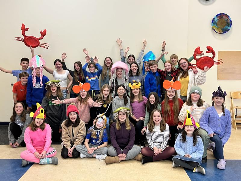 The Cast of the Upcoming Show at LCS, The Little Mermaid, Jr. Pictured (L to R)
1st row: Cara Fields, Maya Graham, Eva Hurley, Aria Anderson, Evie Kramer, Vivienne Acciavatti 2nd row: Saylor Rolerson, Andy O’Brien, Quinnie Watts, Sydney Trull, Katalina Kriste,
Maggie Feeney, Sylvia Talty, Clara Harbaugh, Pepper Kelley, Paisley Stringer
3rd Row: Oren Hurley, Anderson Janaitis, Lucy Morgenstern, Isabel Pickford, Mac Joseph, Ophelia Larsen, Emma Killough, Daniel Hafford, Alli Moody, Lyllian Whitehill
Back row: Brecken Geisler, Lilah Snow, Violet Prime, Anaëlle Dodge, Ray Beach
Not pictured: Abby Howland, Piper Brenton, Pearl Yetman, Devon Skrivanich, Jacob Curtis, Colette Nowak, Emmy Neault, Indra O’Donnell, and Hazel Yandell (photo courtesy of Susan Iltis)