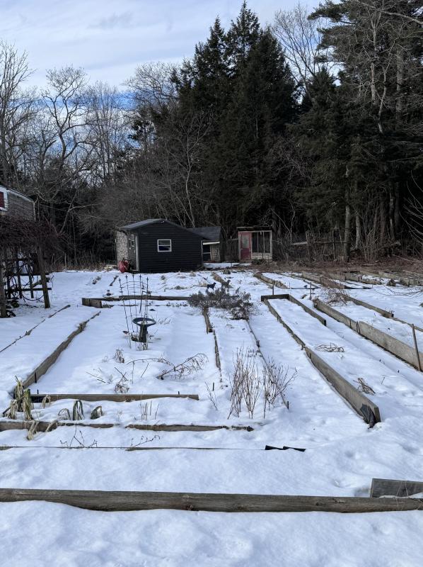 The garden and the chicken house await Spring. (Photo by Tracee O’Brien)