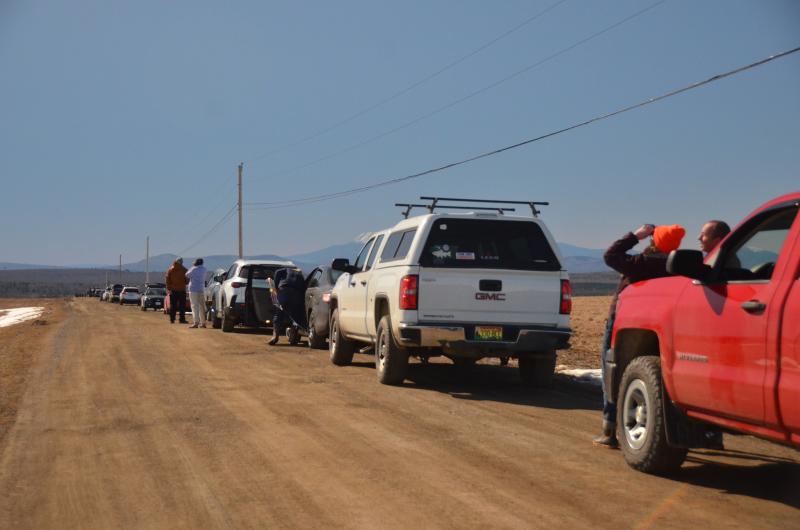 April 8, 2024, eclipse in Benedicta, Maine. People came from everywhere, and their car plates ranged from Texas to Florida to Connecticut, Mass. and Rhode Island. And, of course, Maine. (Photo by Lynda Clancy)