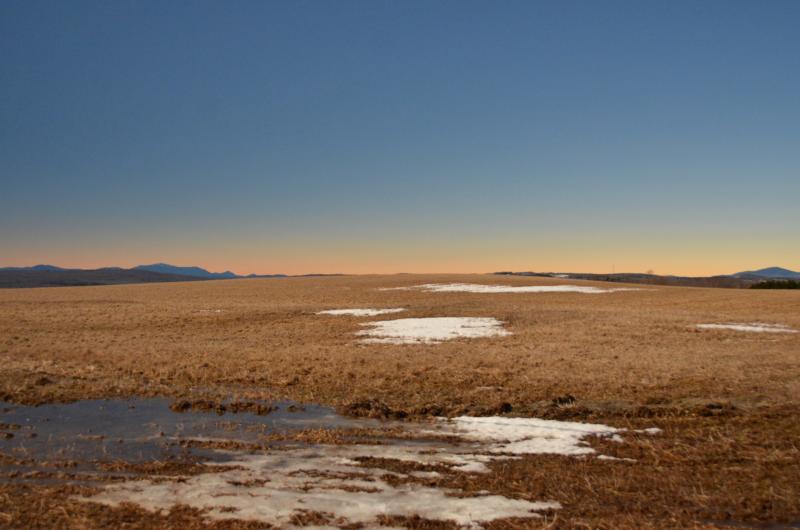 The colors just before descending into darkness were eery and fluid, as the landscape melted away. (Photo by Lynda Clancy, Benedicta, solar eclipse, April 8, 2024)