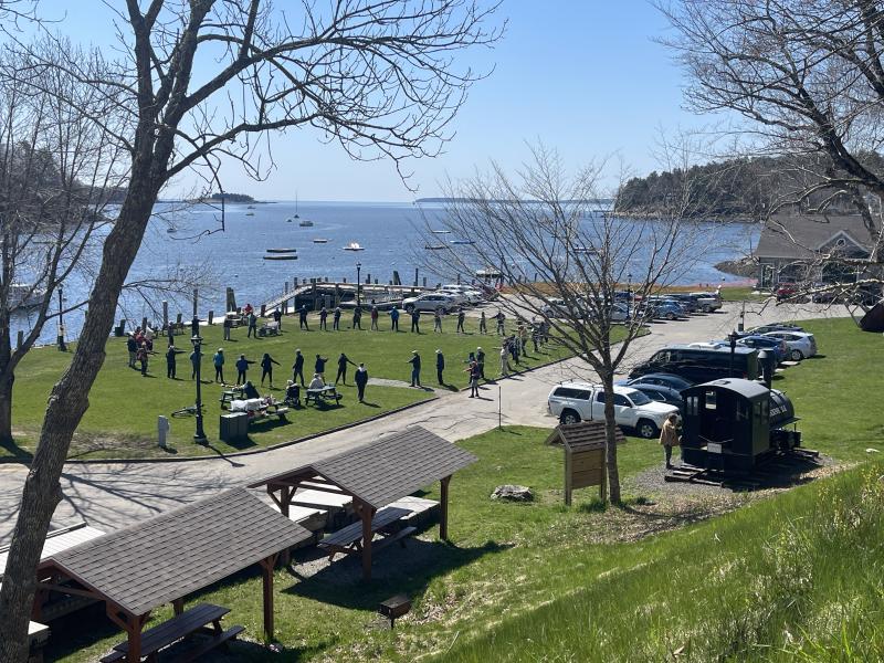 Rockport Harbor is a Midcoast gathering spot for the April 27, 2024 annual World Tai Chi and Qigong Day, an event taking place in 80 nations around the globe – all at 10 a.m. in each time zone. (Photo courtesy Sean Tomilson)
