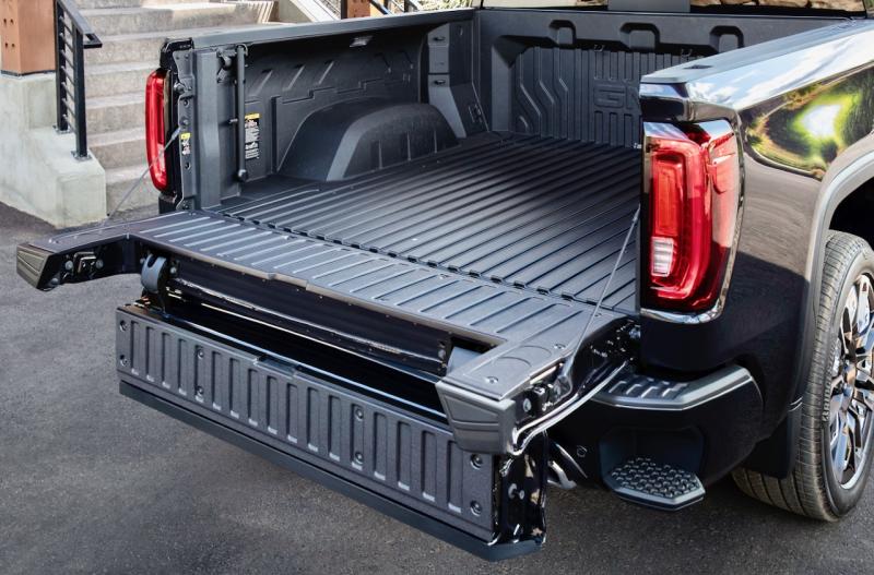 GM’s 6-position power-operated Multipro Tailgate is much easier to explain via YouTube video than in words.