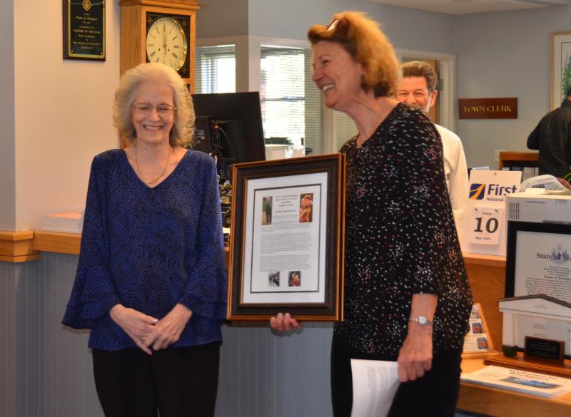 Linda Greenlaw and Rockport Select Board Chair Denise Munger (Photo by Lynda Clancy)