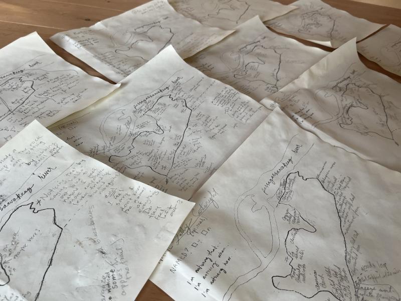 Denon Kelley-Yurdin's work during their 2024 Art Gone Wild Residency. (Photo courtesy Waterfall Arts)