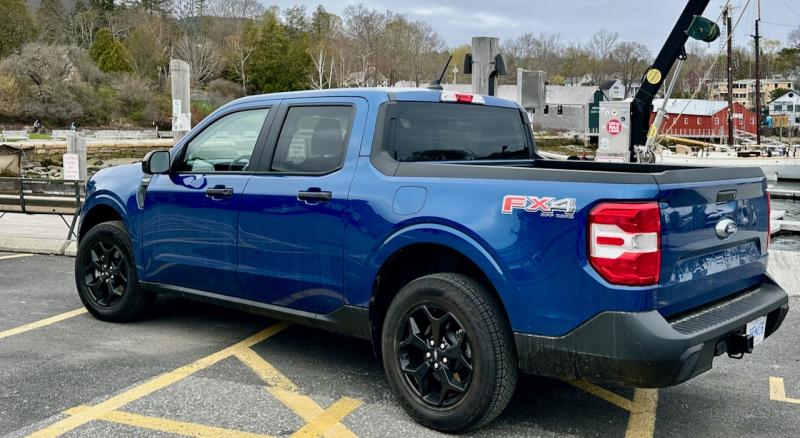 To the rest of the world, the Maverick is a pickup truck; here in America, it’s a baby pickup truck, smaller than the Ford Ranger and positively diminutive compared to the F-150. This color is Atlas Blue Metallic.