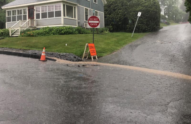 Bay View Street in Camden with silt running off sidewalk.