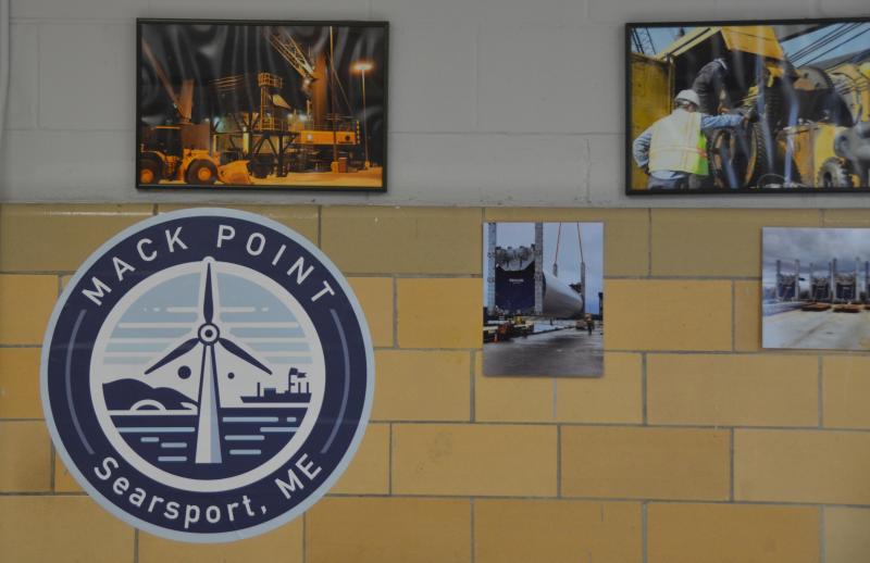 Sprague Operating Resources has designed a logo for Mack Point, emphasizing the wind turbine business. (Photo by Lynda Clancy)