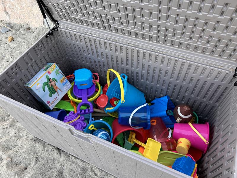 All the sand toys you could want! (Photo courtesy of the Lincolnville Improvement Association)