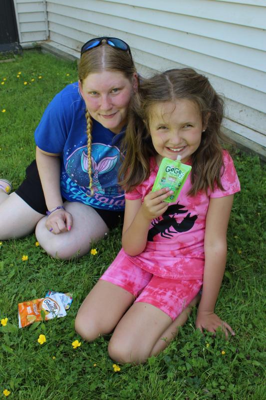 Koral Garrison and Miss Amanda share a snack. (Photo courtesy Thomaston Grammar School)