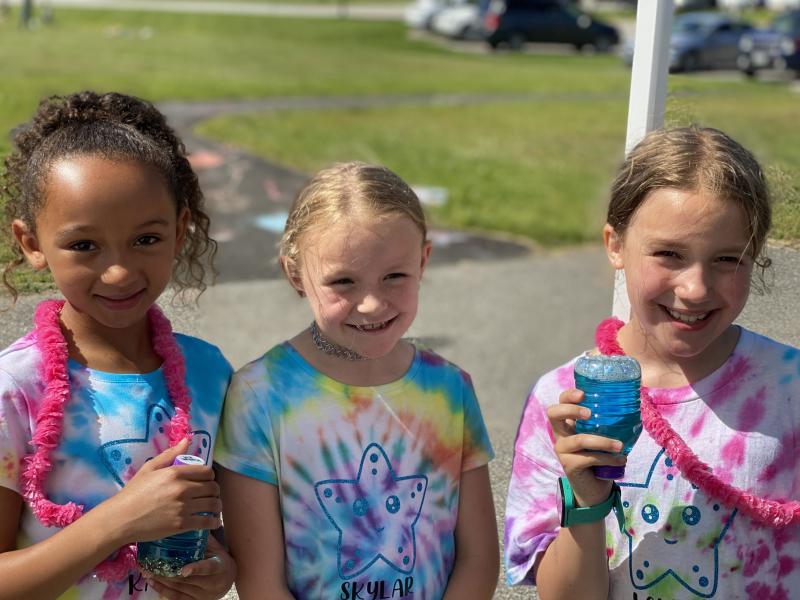 Kaiya Clements, Skylar Haynes, and London York have fun on field day. (Photo courtesy Thomaston Grammar School)