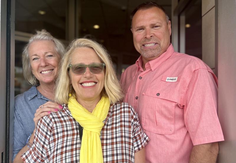 Patrisha McLean, CEO and Founder of Finding Our Voices, with Laurie and Gary Rairdon, who started the WestbrookStrong race to commemorate their son Matthew. (Photo courtesy Finding Our Voices)